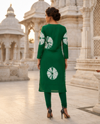 Forest Bloom Maslin Straight- Cut Kurti